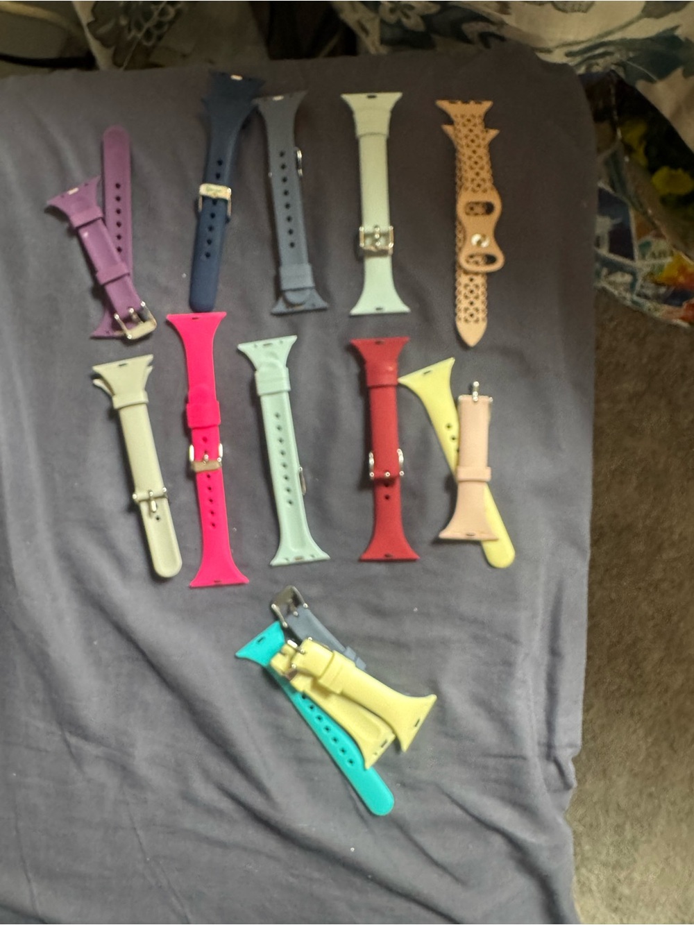 Assorted Silicone & Leather Watch Bands - Multi-Color Set